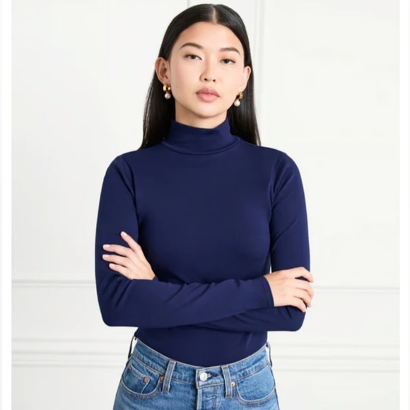 Hill House Tops - Hill House Luna Bodysuit Turtleneck Navy Blue Medium NWOT